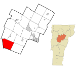 Washington County Vermont Incorporated and Unincorporated areas Warren highlighted